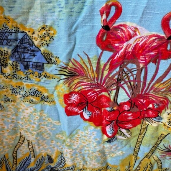 Pre-Loved Progoti Blue Flowered Hawaiian Short Sleeve Shirt - Men's M - Picture 2 of 4